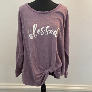 Knit Purple blessed Long sleeve